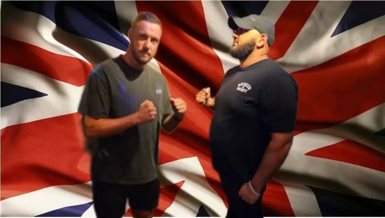 Two BFV participants posing for a boxing face-off