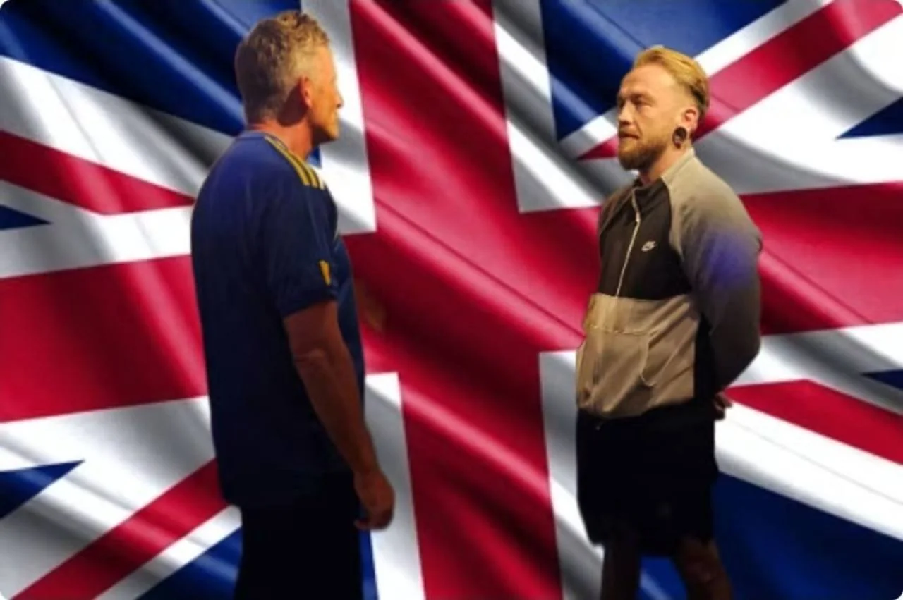 Two BFV participants facing each other against a Union flag backdrop
