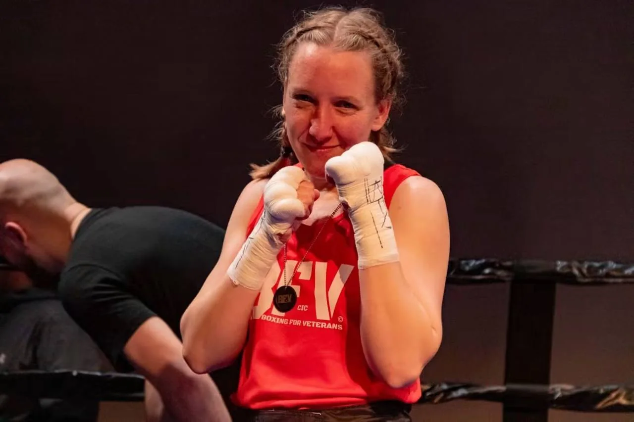 BFV boxer posing in the ring before a bout