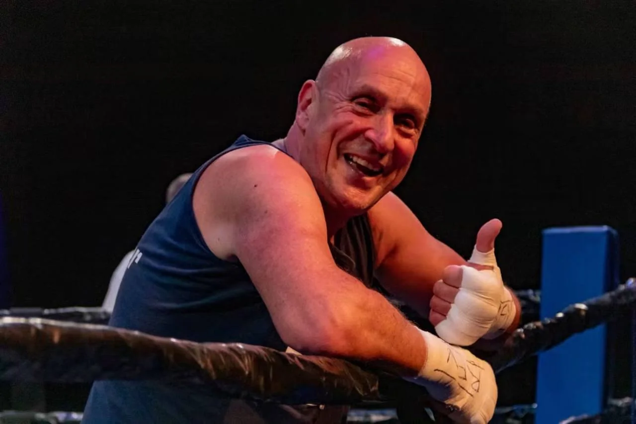 Clinton Montague smiling in the boxing ring